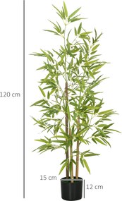 Σετ Τεχνητό Μπαμπού δέντρο με 2 3 κορμούς Easy Care 120cm Τσιμεντοδοχείο Πράσινο