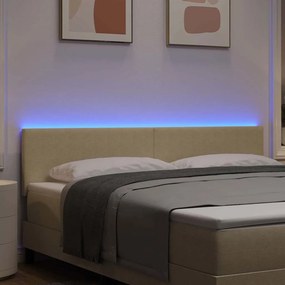 vidaXL LED κεφαλάρι Γκρι Πράσινο 180 cm Υφασμάτινο Κορντουρά