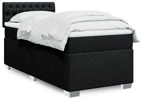 Κρεβάτι Boxspring με Στρώμα Μαύρο 100 x 200 εκ. Υφασμάτινο
