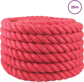 vidaXL Σχοινί Από Τζute 30 mm Κόκκινο 100% Τζούτα Tossa