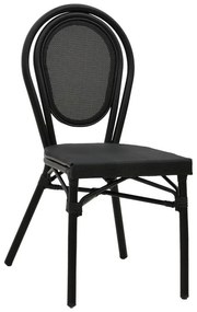 Καρέκλα Nacia μαύρο αλουμίνιο-μαύρο textilene 45x59x85εκ 45x59x85 εκ.