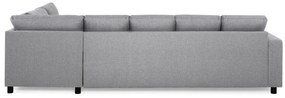 Γωνιακός Καναπές Scandinavian Choice C173, Ανοιχτό γκρι, Μαύρο, 300x195x92cm, 130 kg, Πόδια: Πλαστική ύλη | Epipla1.gr