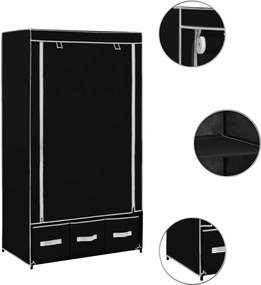 vidaXL Ντουλάπα Μαύρη 87x49x159 εκ. από Ύφασμα