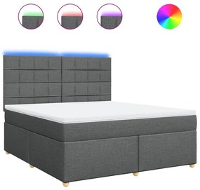 ΚΡΕΒΑΤΙ BOXSPRING ΜΕ ΣΤΡΩΜΑ ΣΚΟΥΡΟ ΓΚΡΙ 180X200 ΕΚ ΥΦΑΣΜΑΤΙΝ 3293660