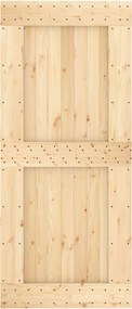 vidaXL Συρόμενη Πόρτα Φυσικό και Λευκό 90 x 210 cm