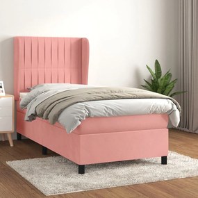 ΚΡΕΒΑΤΙ BOXSPRING ΜΕ ΣΤΡΩΜΑ ΡΟΖ 90X200 ΕΚ. ΒΕΛΟΥΔΙΝΟ 3129314