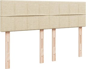 vidaXL Κρεβάτι Boxspring με Στρώμα Κρεμ 160x200 εκ. Υφασμάτινο