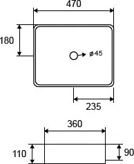 Karag LT 2178-S 47x36 - Επιτραπέζιος νιπτήρας