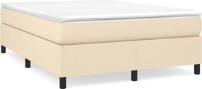 vidaXL Κρεβάτι Boxspring με Στρώμα Κρεμ 140x190 εκ. Υφασμάτινο