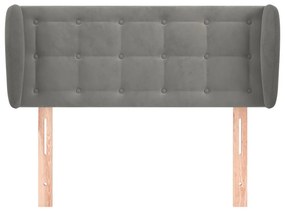 Κεφαλάρι με Πτερύγια Ανοιχτό Γκρι 83x23x78/88 εκ. Βελούδινο - Γκρι
