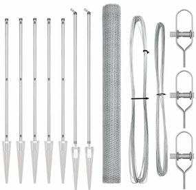 vidaXL Στύλος Περιφράξεων Ασημί 10 x 1,6 m (25 mm πλέγμα) Ατσάλι