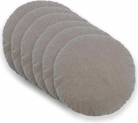 vidaXL Κάλυμμα Μαξιλαριού 6 pcs HEERLEN Ανοιχτό γκρι Ø 60 cm Μπουκλέ
