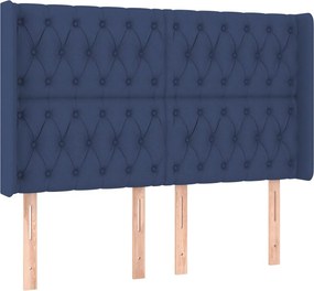 vidaXL Κρεβάτι Boxspring με Στρώμα &amp; LED Μπλε 140x190 εκ. Υφασμάτινο
