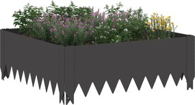 vidaXL Περίγραμμα γκαζόν 4 τμχ. 60 x 60 x 20 εκ Ατσάλι Μαύρο