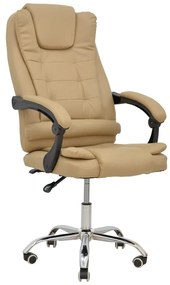 Καρέκλα γραφείου διευθυντή Toronsi pakoworld μπεζ pu 60x68x128εκ