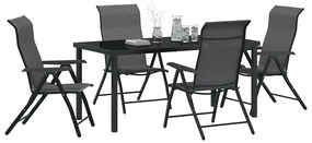 vidaXL Σέτ φαγητού για κήπο Ρυθμιζόμενο ύψος 5 pcs Γκρι Πολυ ράταν