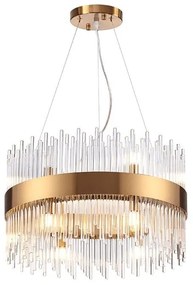 Φωτιστικό Οροφής EG18412P50AB 12XG9 D50XH110 Brass Aca Decor Crystal, Metal