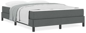 vidaXL Κρεβάτι με ελατήρια Άλλο Σκούρο γκρι 140 x 190 cm ύφασμα