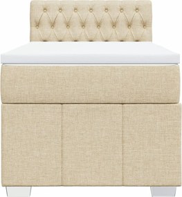 vidaXL Κρεβάτι Boxspring με Στρώμα Κρεμ 80 x 200 εκ. Υφασμάτινο