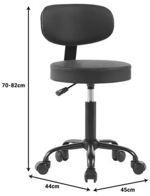 Καρέκλα γραφείου τροχήλατη Mafeshi  pu σε λευκή απόχρωση 45x44x70-82εκ 45x44x82 εκ.