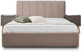 Επενδυμένο Κρεβάτι New York-Mocca-110 x 200-Ξύλα Ελάτου