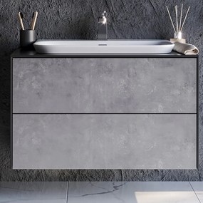 Έπιπλο Μπάνιου Πάγκος Με Νιπτήρα Rodos 85 S3BROD085SB 85x50x51cm Silver-White Κεραμικό,Mdf