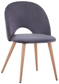 Καρέκλα Sadie Grey HM8544.01 52x49,5x77Υ εκ. Σετ 4τμχ Βελούδο, Μέταλλο