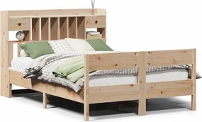 vidaXL Κρεβάτι Βιβλιοθήκη Χωρίς Στρώμα 140x200 εκ Μασίφ Ξύλο Πεύκο