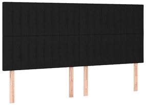 vidaXL Κρεβάτι Boxspring με Στρώμα &amp; LED Μαύρο 180x200 εκ. Υφασμάτινο