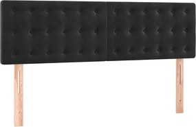 vidaXL Κρεβάτι Boxspring με Στρώμα Μαύρο 140x200 εκ. Βελούδινο