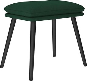 vidaXL Πολυθρόνα Relax Σκούρο Πράσινο Υφασμάτινη με Σκαμπό
