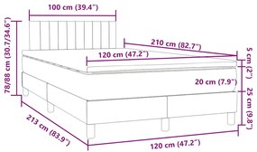 ΚΡΕΒΑΤΙ BOXSPRING ΜΕ ΣΤΡΩΜΑ ΣΚΟΥΡΟ ΓΚΡΙ 120X210 ΕΚ. ΒΕΛΟΥΔΙΝΟ 3316396