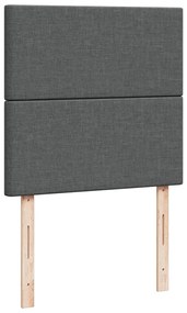vidaXL Κρεβάτι Boxspring με Στρώμα Σκούρο Γκρι 90x190 εκ. Υφασμάτινο