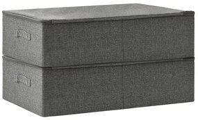 vidaXL Κουτιά Αποθήκευσης 2 τεμ. Ανθρακί 70 x 40 x 18 εκ. Υφασμάτινα
