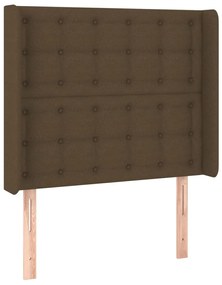 vidaXL Κρεβάτι Boxspring με Στρώμα &amp; LED Σκ.Καφέ 90x190 εκ. Υφασμάτινο
