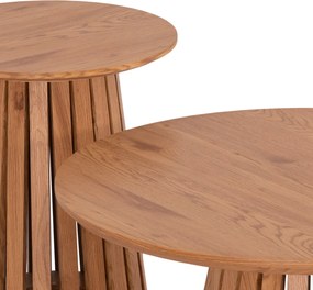 ΣΕΤ 2ΤΜΧ ΤΡΑΠΕΖΙΑ ΣΑΛΟΝΙΟΥ TALBERT HM21083 MDF ΦΥΣΙΚΟ ΞΥΛΟΥ Φ80εκ &amp; Φ45εκ