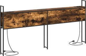 vidaXL Κεφαλάρι Αποθήκης με Σταθμό Φόρτισης Καπνιστή δρυς