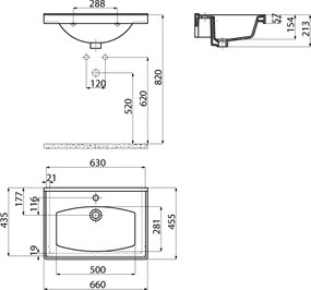 Creavit Superior TF165 - Νιπτήρας Επίπλου / Κρεμαστός 66x45