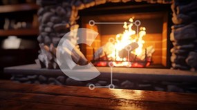 Intra Συλλεκτικό Ξύλινο Παζλ Plywood 4mm - Άνετο τζάκι με αναμμένη φωτιά Σε Ξύλινο Κουτί - Διαστάσεις Puzzle: 10x10 cm – 25 κομμάτια