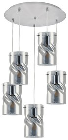 Φωτιστικό Οροφής  KQ S0616-5 TWIST SMOKEY PENDANT GLASS+ - Γυαλί - 77-8184