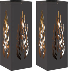 vidaXL Ηλιακό LED Φως Δρόμου 2 pcs Μαύρο Κρύο Ρολαρισμένο Χάλυβα