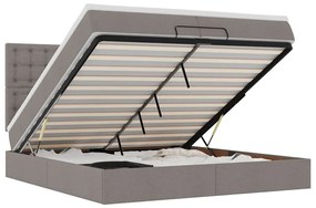 vidaXL Οθωμανικό κρεβάτι με στρώματα Taupe 200x200cm ύφασμα