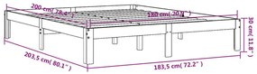 Σκελετός Κρεβ. Χωρίς Στρώμα Καφέ Κεριού 180x200 εκ Μασίφ Πεύκο - Καφέ