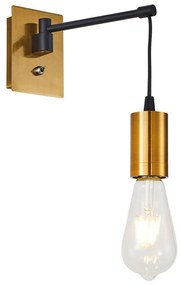 Φωτιστικό Τοίχου - Απλίκα Adept 77-8278 9x20x20cm 1xE27 60W Black-Gold Homelighting