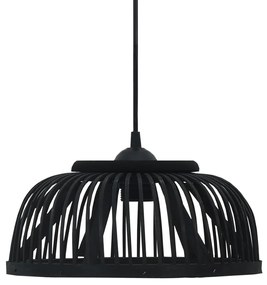 vidaXL Φωτιστικό Κρεμαστό Ημικυκλικό Μαύρο 34x14,5 εκ Μπαμπού 40 W E27
