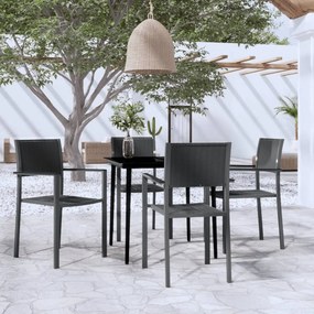 vidaXL Σετ Τραπεζαρίας Κήπου 5 Τεμαχίων Μαύρο