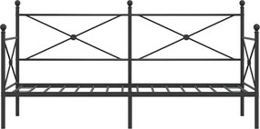 vidaXL Κρεβάτι ημέρας χωρίς στρώμα Μαύρο 80x200 cm Ατσάλι