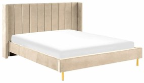 Κρεβάτι Berwyn 599, Διπλό, Ανοιχτό καφέ, 180x200, Ταπισερί, Τάβλες για Κρεβάτι, 205x222x115cm, 63 kg | Epipla1.gr