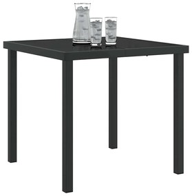 vidaXL Τραπέζι Κήπου Μαύρο 80 x 80 x 73 εκ Μέταλλο