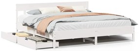 vidaXL Σκελετός Κρεβ. Χωρίς Στρώμα Λευκό 180x200 εκ Μασίφ Πεύκο